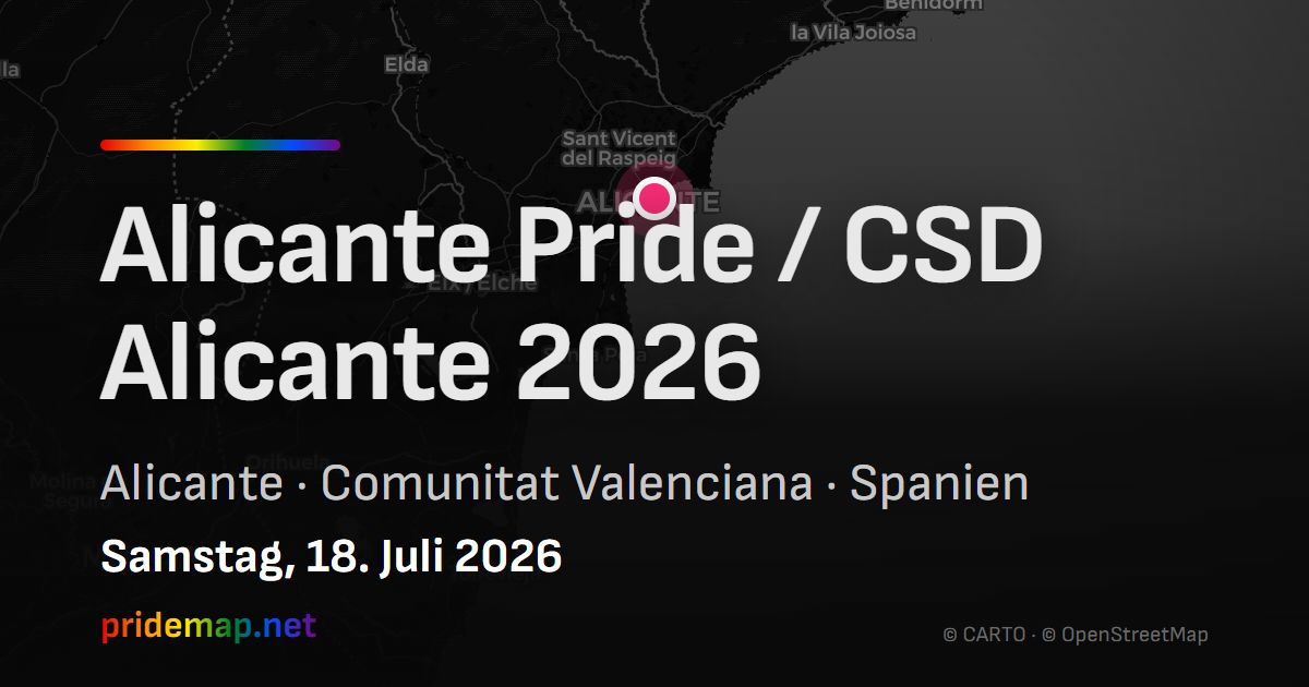 Alicante Pride / CSD Alicante 2026 — Alicante, Spanien