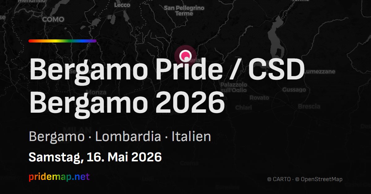 Bergamo Pride / CSD Bergamo 2026 — Bergamo, Italien