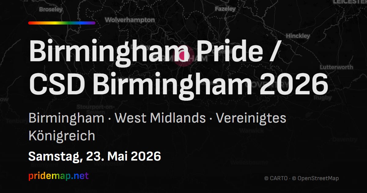 Birmingham Pride / CSD Birmingham 2026 — Birmingham, United Kingdom