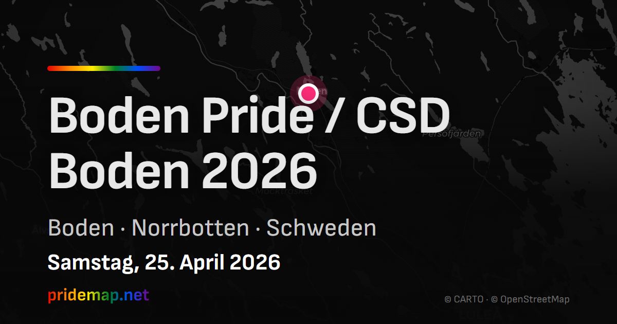 Boden Pride / CSD Boden 2026 — Boden, Schweden