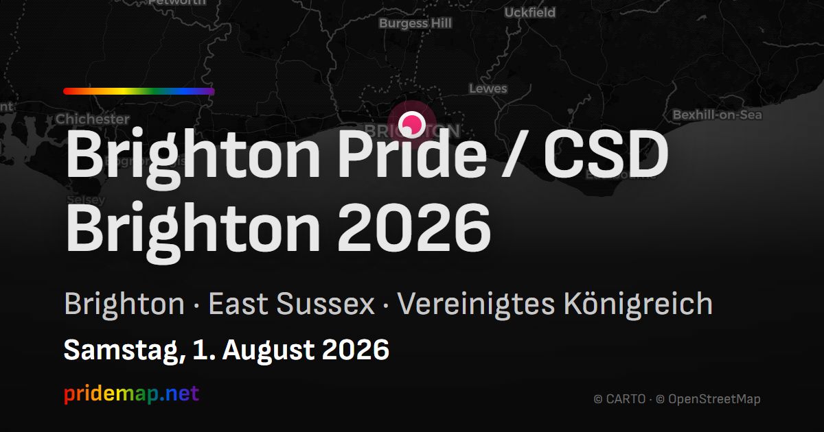 Brighton Pride / CSD Brighton 2026 — Brighton, Vereinigtes Königreich