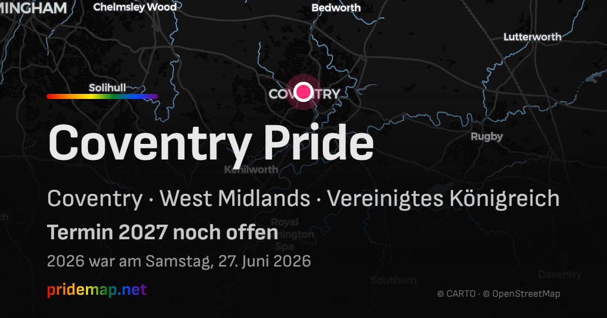 Coventry Pride — Coventry, Vereinigtes Königreich