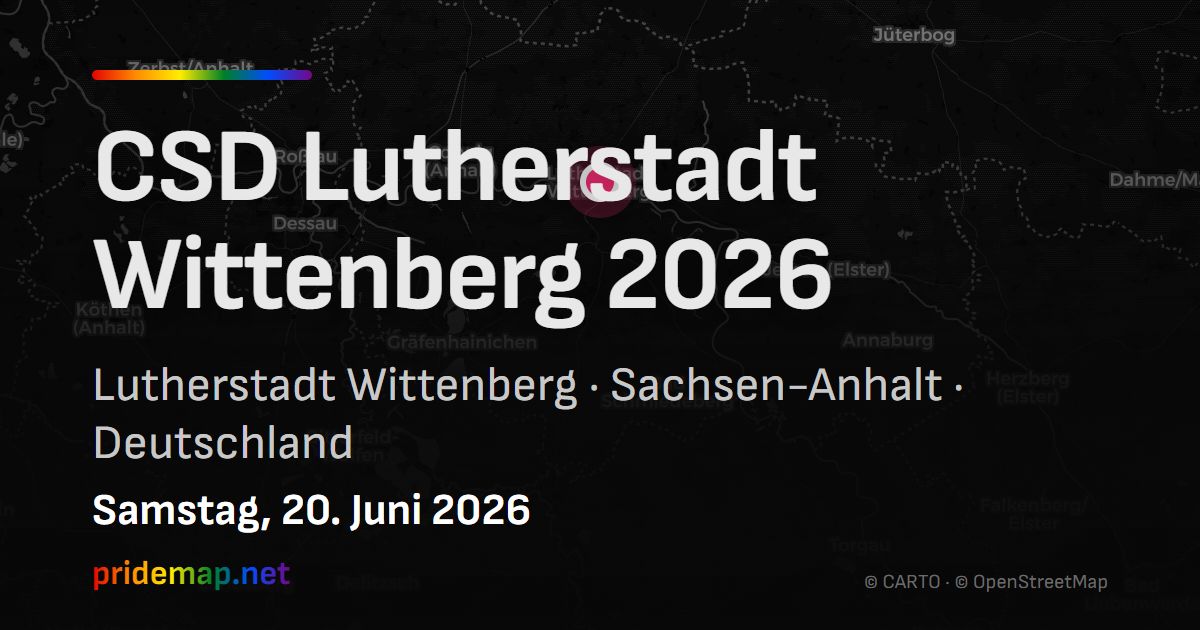 CSD Lutherstadt Wittenberg 2026 — Lutherstadt Wittenberg, Deutschland