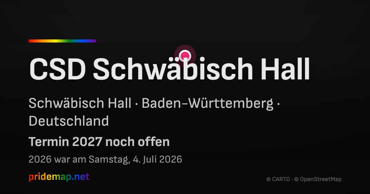 CSD Schwäbisch Hall — Schwäbisch Hall, Deutschland