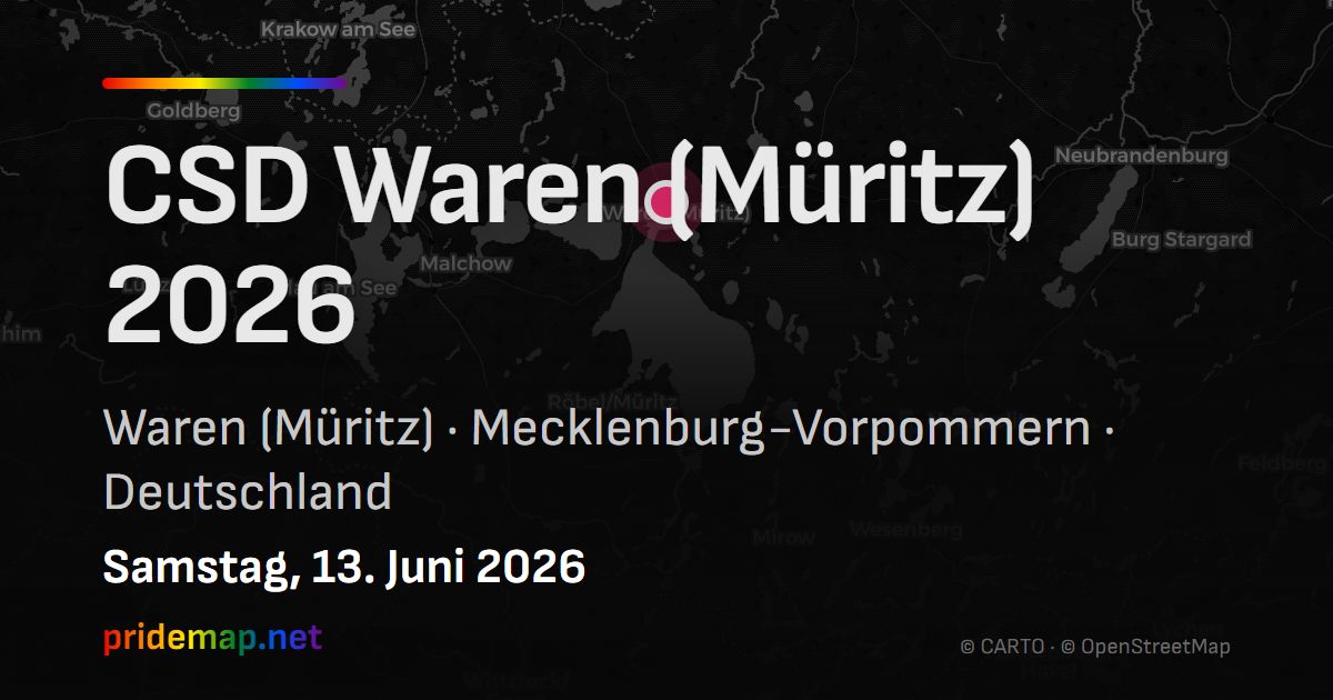 CSD Waren (Müritz) 2026 — Waren (Müritz), Deutschland