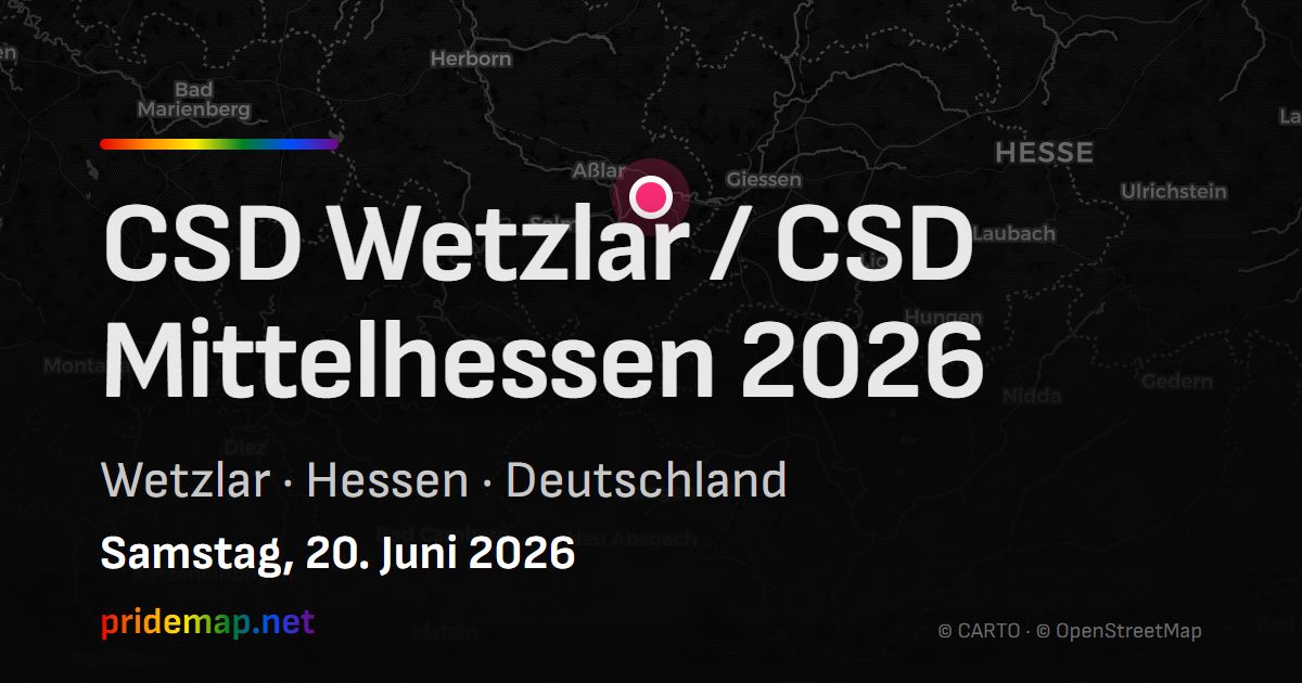CSD Wetzlar / CSD Mittelhessen 2026 — Wetzlar, Deutschland