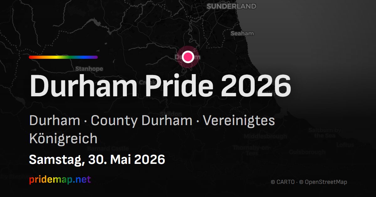 Durham Pride 2026 — Durham, Vereinigtes Königreich