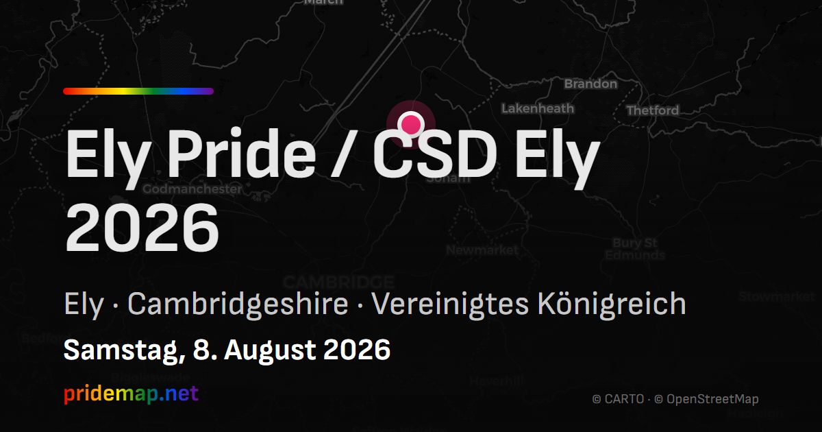 Ely Pride / CSD Ely 2026 — Ely, United Kingdom