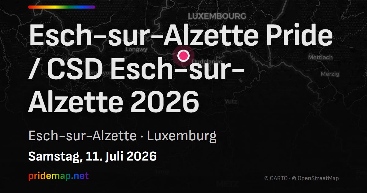 Esch-sur-Alzette Pride / CSD Esch-sur-Alzette 2026 — Esch-sur-Alzette, Luxemburg