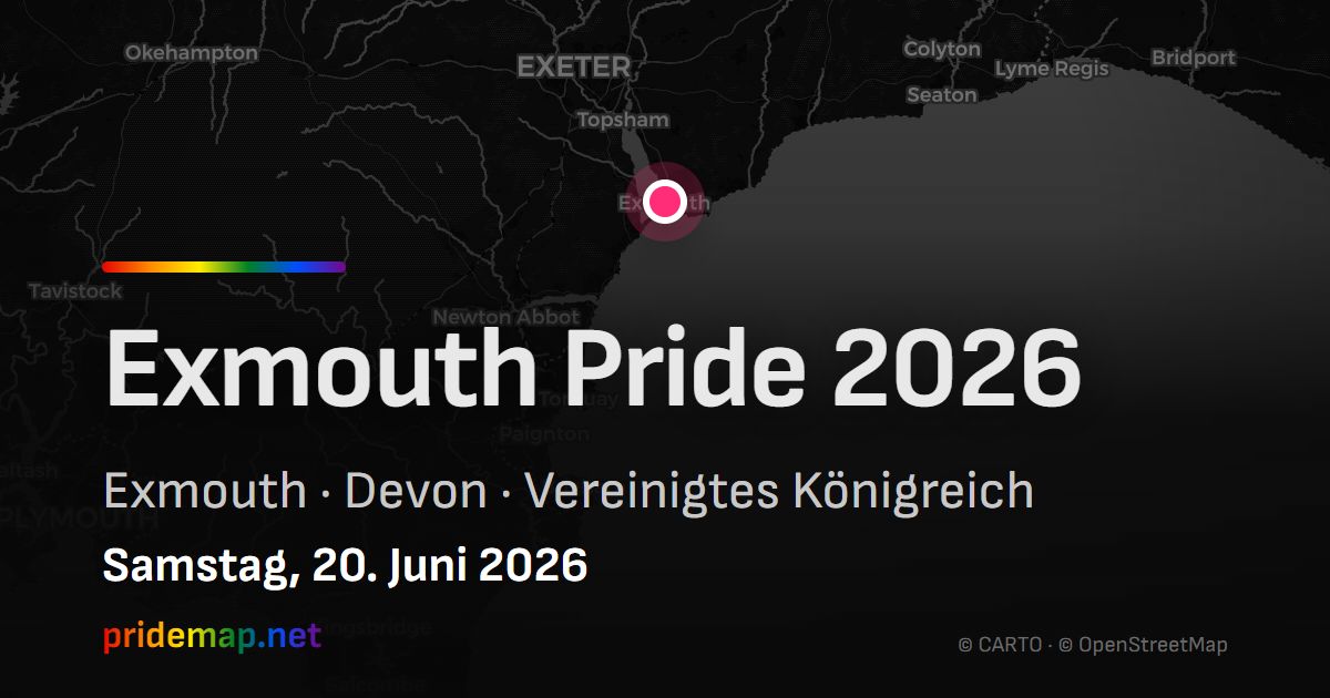 Exmouth Pride 2026 — Exmouth, Vereinigtes Königreich