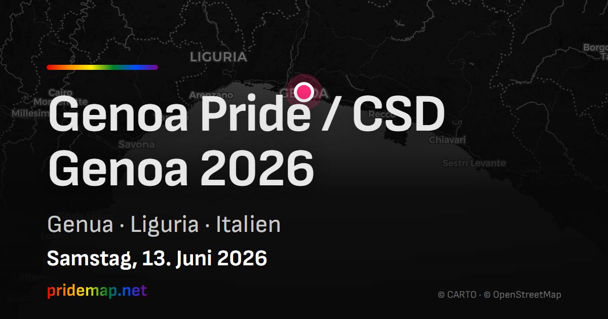 Genoa Pride / CSD Genoa 2026 — Genua, Italien