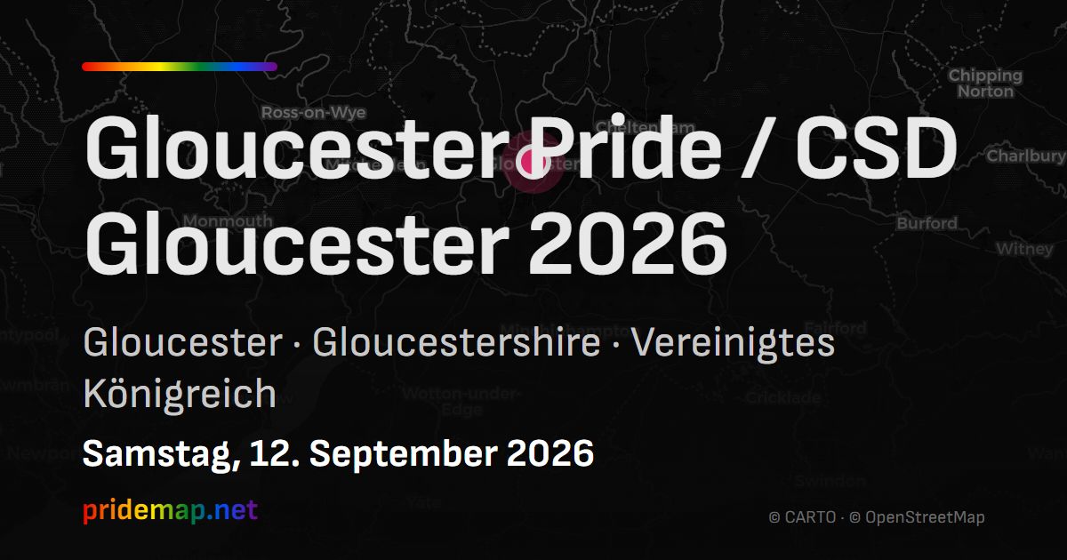 Gloucester Pride / CSD Gloucester 2026 — Gloucester, Vereinigtes Königreich