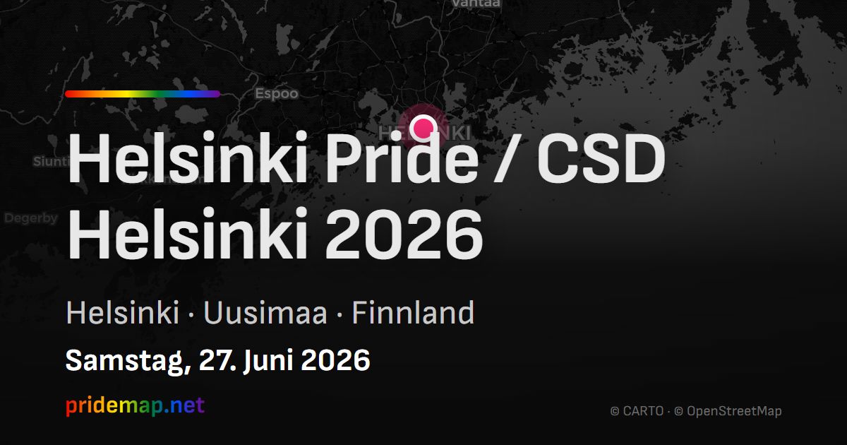 Helsinki Pride / CSD Helsinki 2026 — Helsinki, Finnland