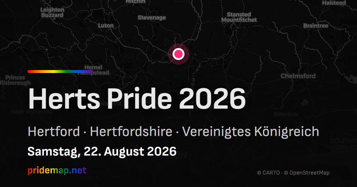 Herts Pride 2026 — Hertford, Vereinigtes Königreich