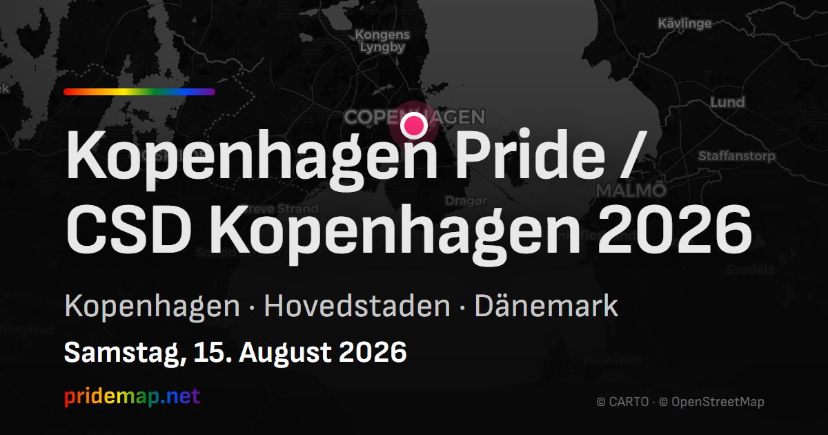 Kopenhagen Pride / CSD Kopenhagen 2026 — Kopenhagen, Dänemark