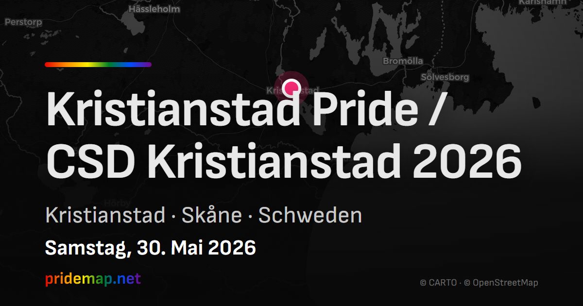 Kristianstad Pride / CSD Kristianstad 2026 — Kristianstad, Schweden