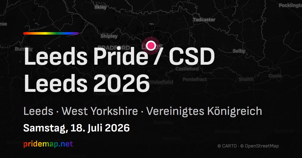 Leeds Pride / CSD Leeds 2026 — Leeds, United Kingdom