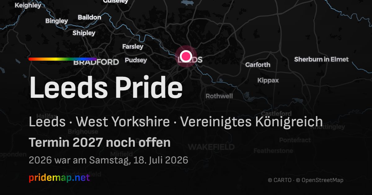 Leeds Pride — Leeds, Vereinigtes Königreich