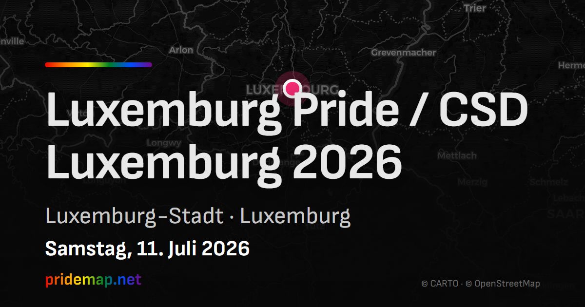Luxemburg Pride / CSD Luxemburg 2026 — Luxembourg City, Luxembourg