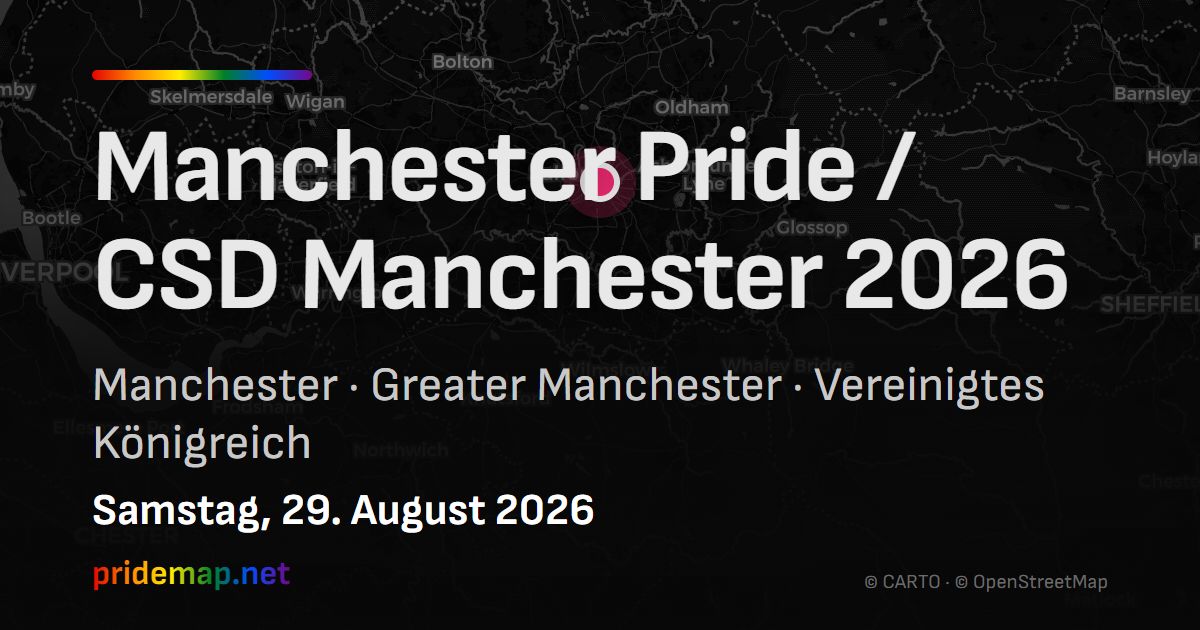 Manchester Pride / CSD Manchester 2026 — Manchester, Vereinigtes Königreich