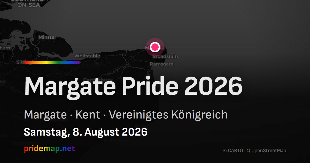 Margate Pride 2026 — Margate, Vereinigtes Königreich