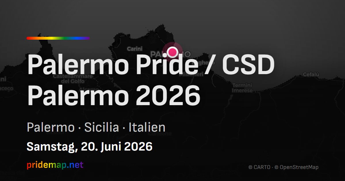 Palermo Pride / CSD Palermo 2026 — Palermo, Italien