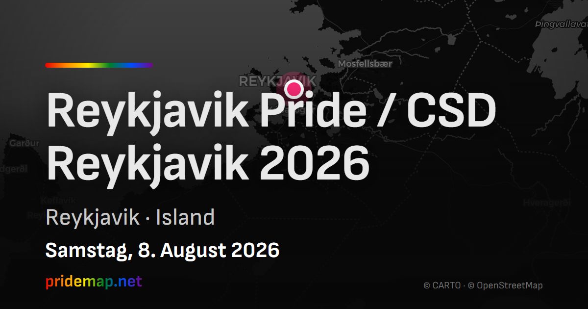 Reykjavik Pride / CSD Reykjavik 2026 — Reykjavik, Iceland