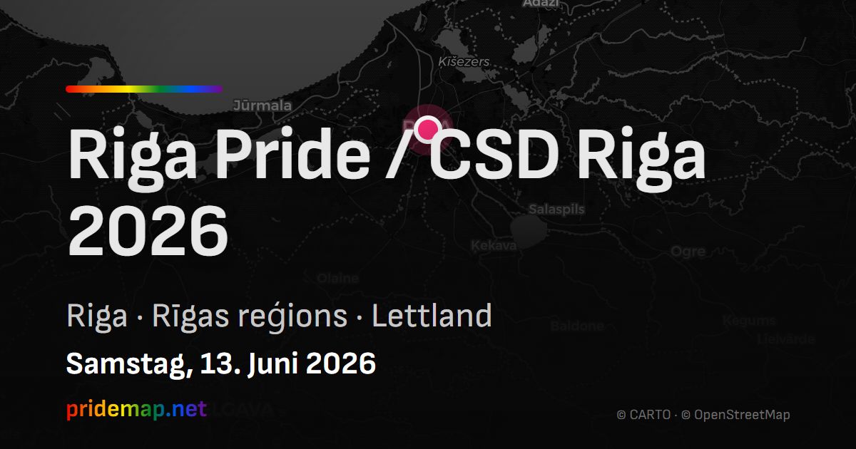 Riga Pride / CSD Riga 2026 — Riga, Lettland
