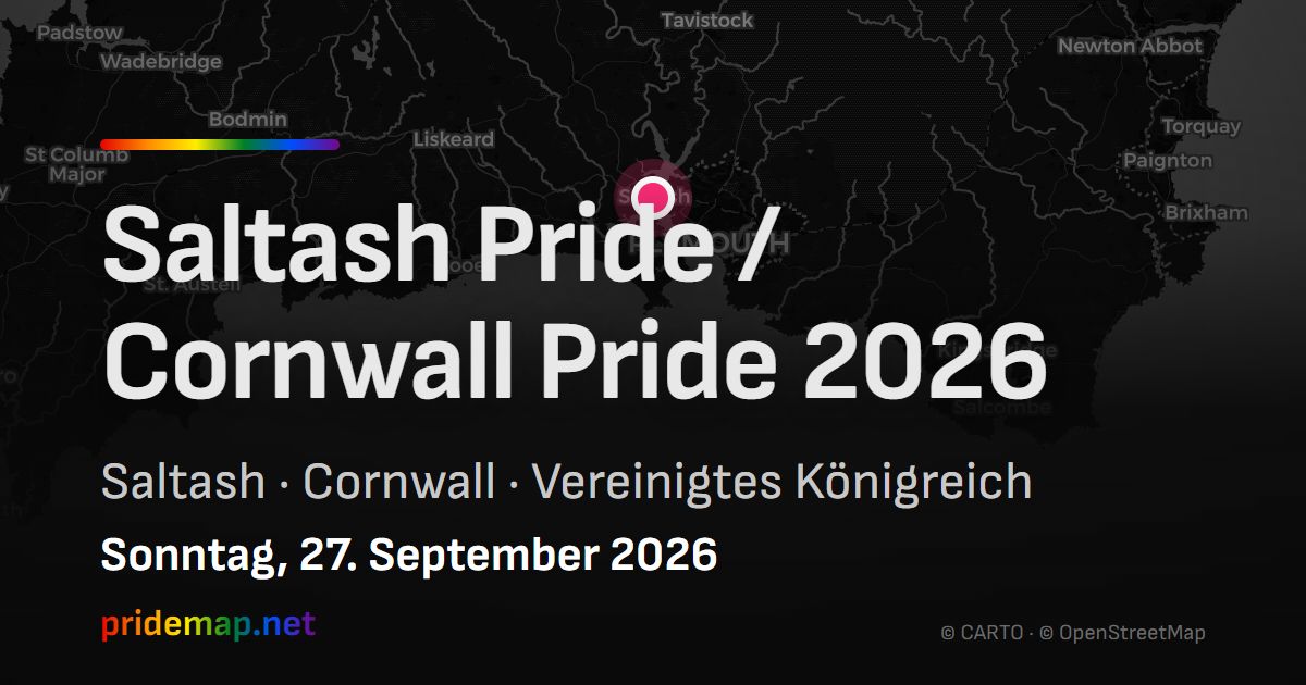 Saltash Pride / Cornwall Pride 2026 — Saltash, Vereinigtes Königreich