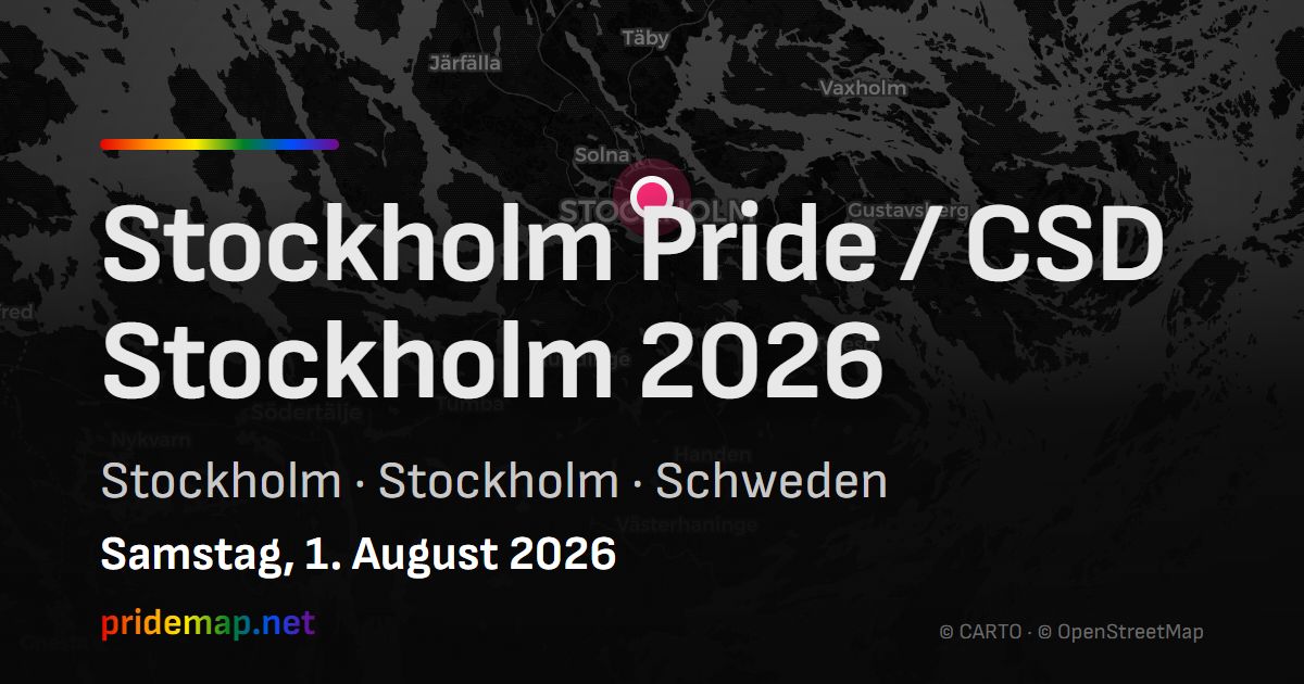 Stockholm Pride / CSD Stockholm 2026 — Stockholm, Sweden