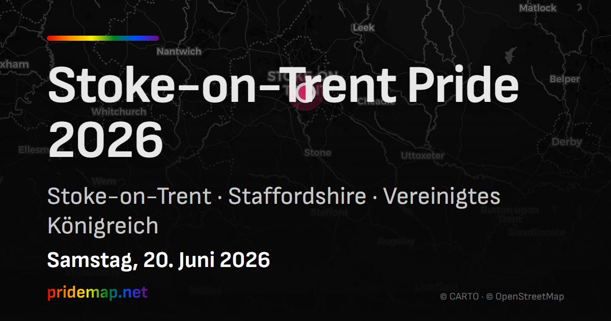 Stoke-on-Trent Pride 2026 — Stoke-on-Trent, United Kingdom