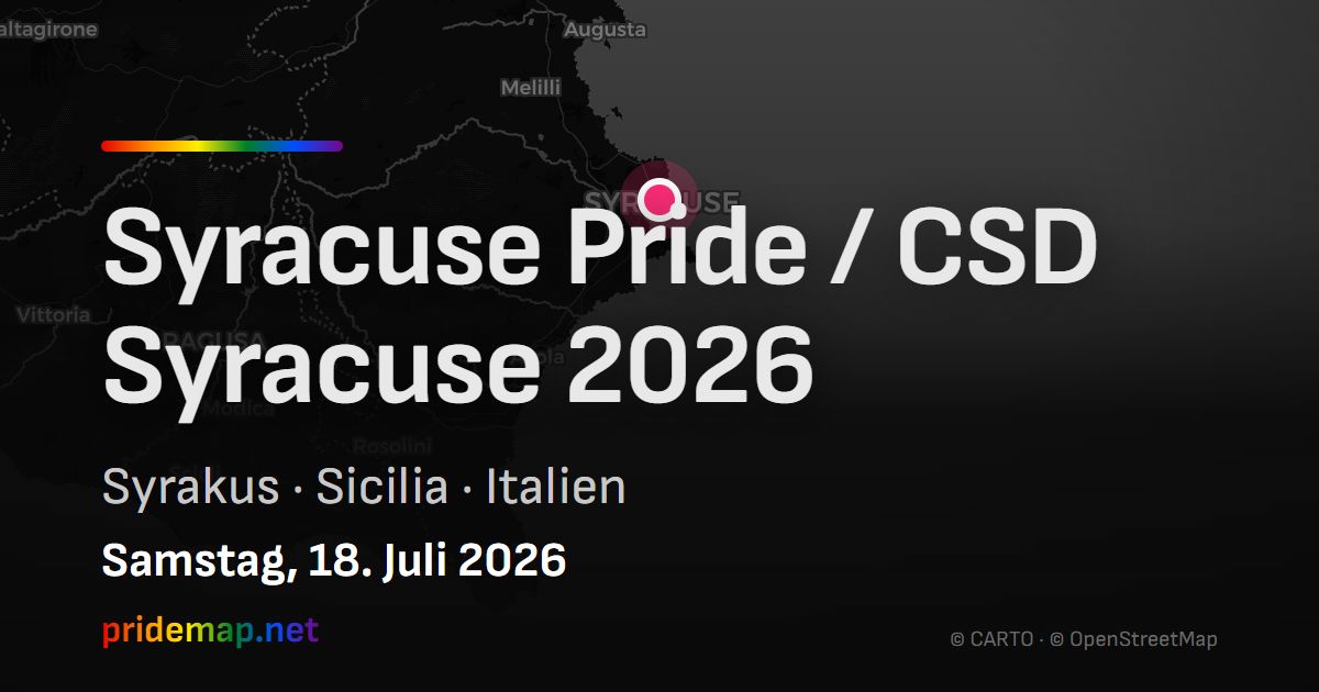 Syracuse Pride / CSD Syracuse 2026 — Syrakus, Italien