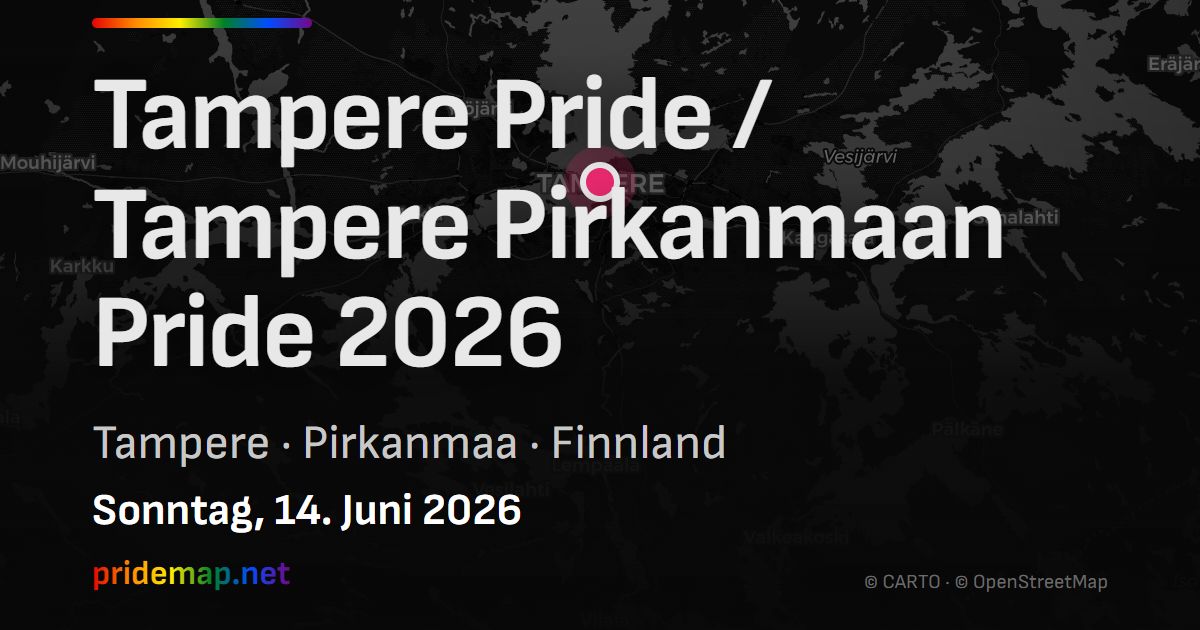 Tampere Pride / Tampere Pirkanmaan Pride 2026 — Tampere, Finland