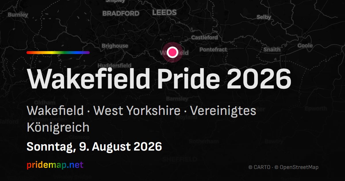 Wakefield Pride 2026 — Wakefield, Vereinigtes Königreich