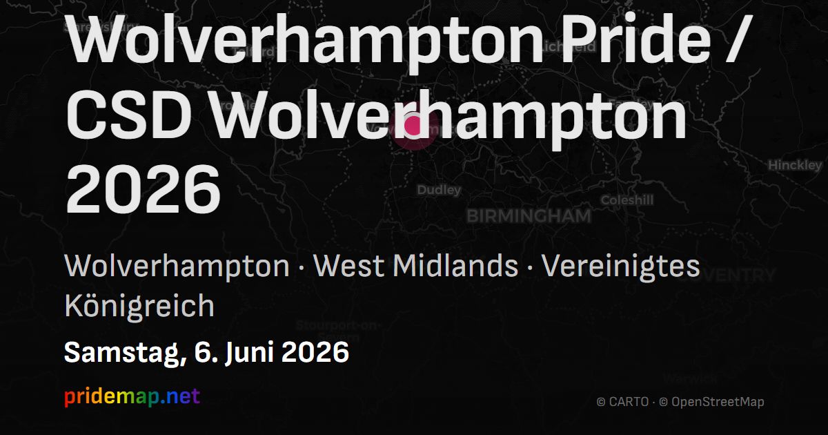 Wolverhampton Pride / CSD Wolverhampton 2026 — Wolverhampton, Vereinigtes Königreich