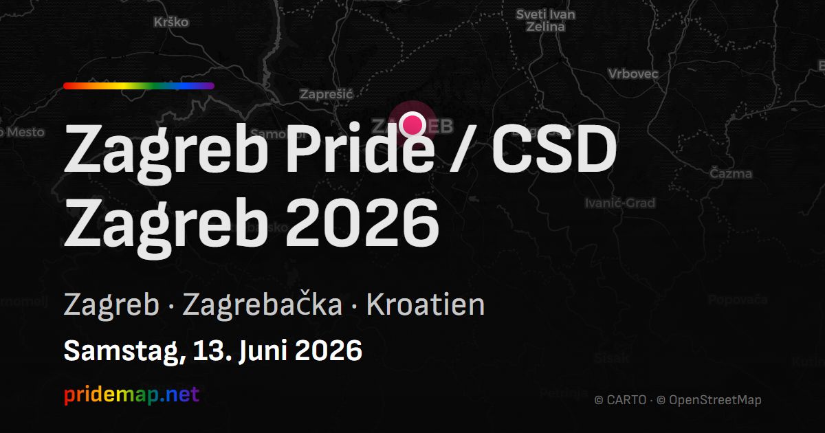 Zagreb Pride / CSD Zagreb 2026 — Zagreb, Kroatien